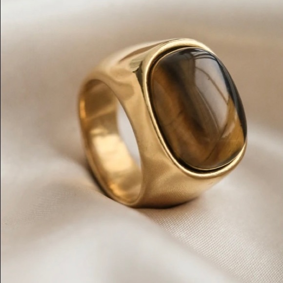 Brand New Tiger Eye Signet Ring - Picture 5 of 6